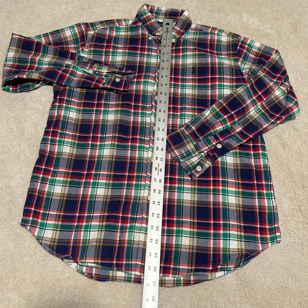 Ralph Lauren Button Down Kids L(16/18) N/A Multi-Color Plaid Long Sleeve Pony